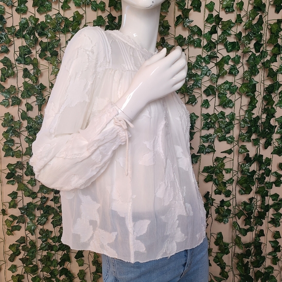 Aritzia Wilfred Women's White Semi-sheer Lourdes Blouse size S - Picture 8 of 16
